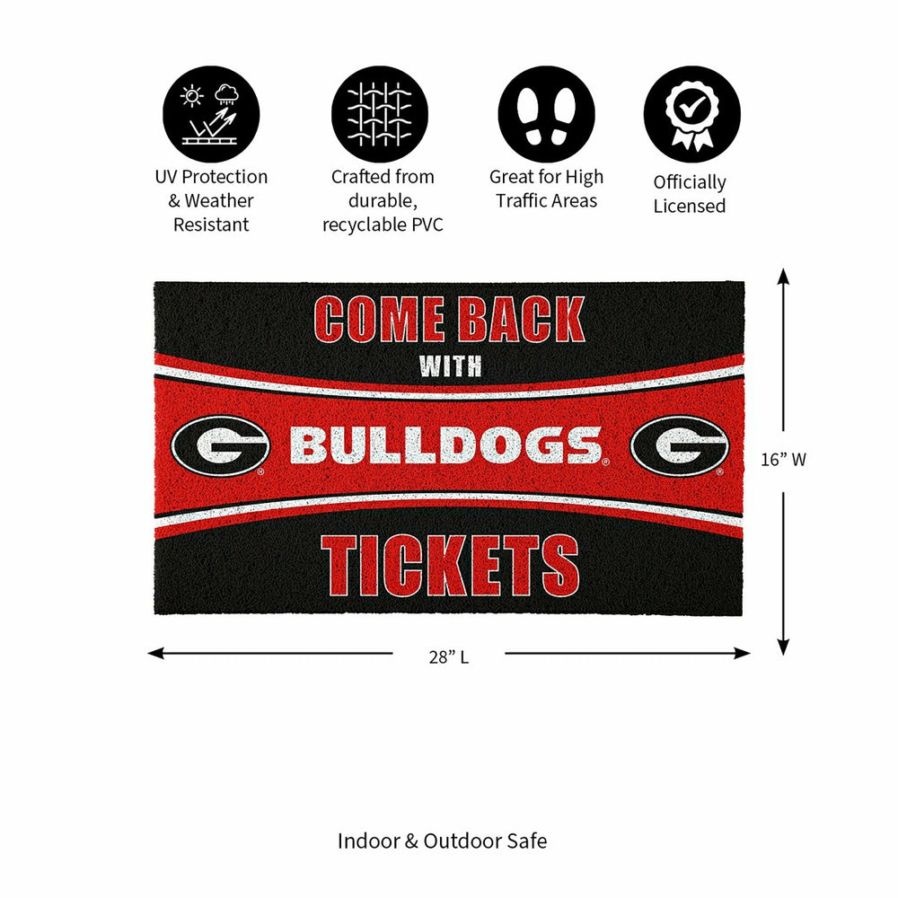 28" x 16" PVC Trapper Mat, Come Back with Tickets, University of Georg - Collegiate
