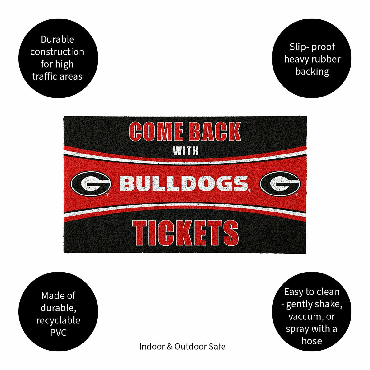 28" x 16" PVC Trapper Mat, Come Back with Tickets, University of Georg - Collegiate