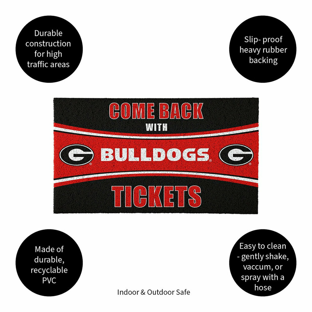 28" x 16" PVC Trapper Mat, Come Back with Tickets, University of Georg - Collegiate