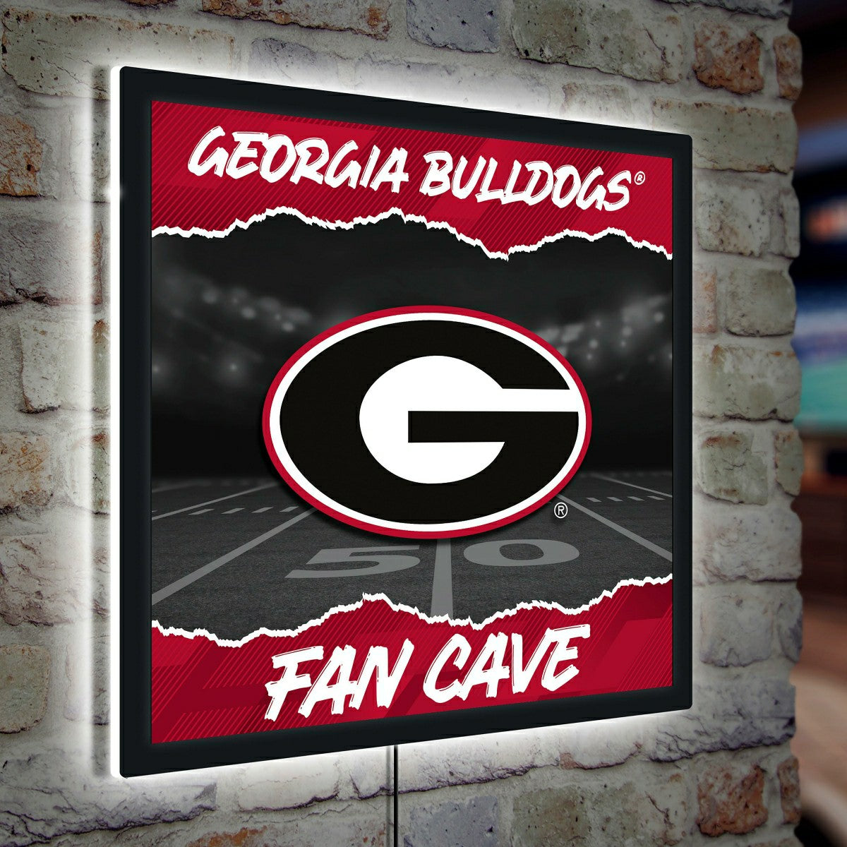 University of Georgia 23"H x 23"L LED Wall Decor, Edgelite, Square - Collegiate Home