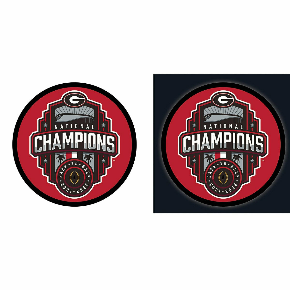 University of Georgia National Champions College Large Round Edgelite  - Collegiate Home