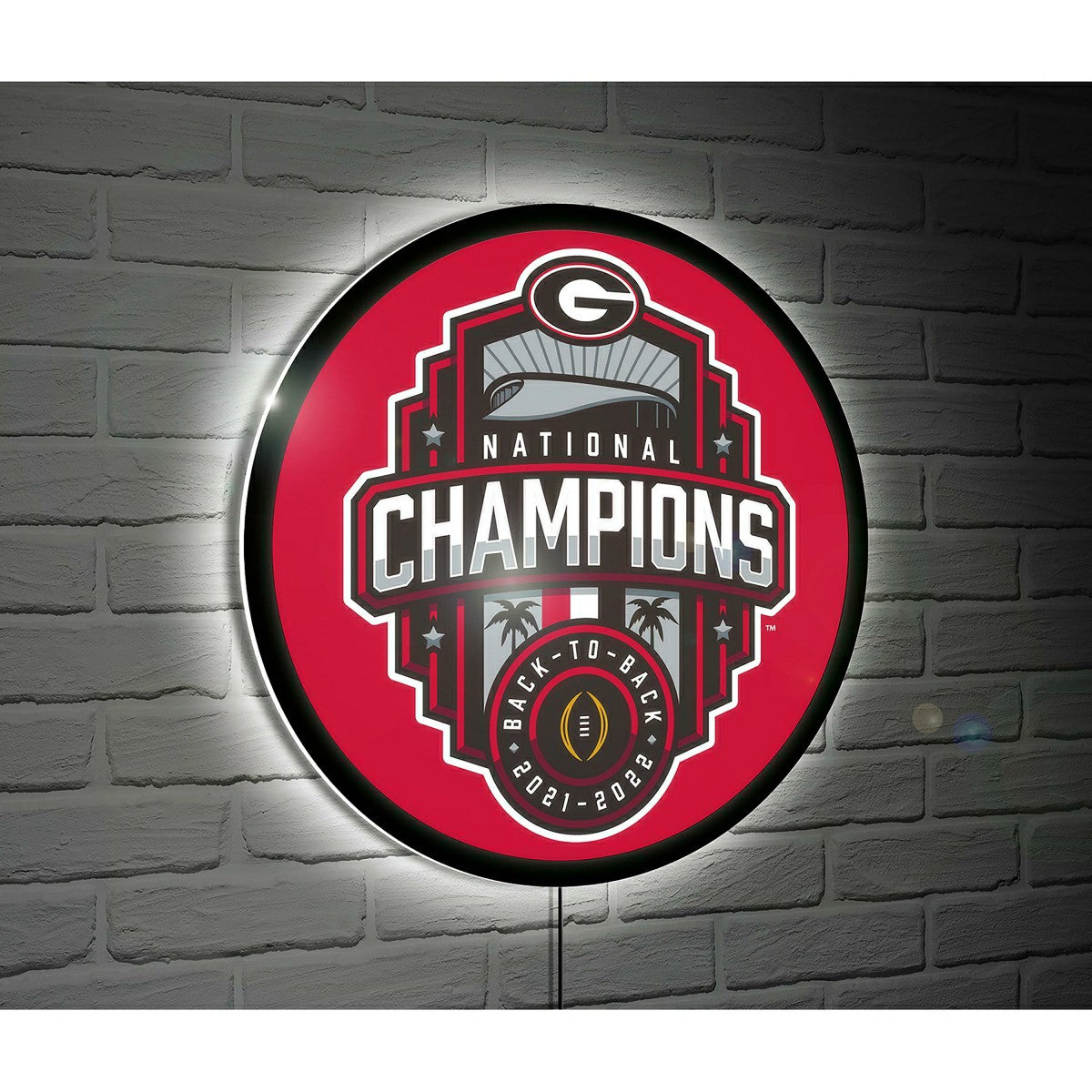 University of Georgia National Champions College Large Round Edgelite  - Collegiate Home