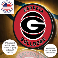 LED Wall Decor, Round, University of Georgia - Collegiate Home