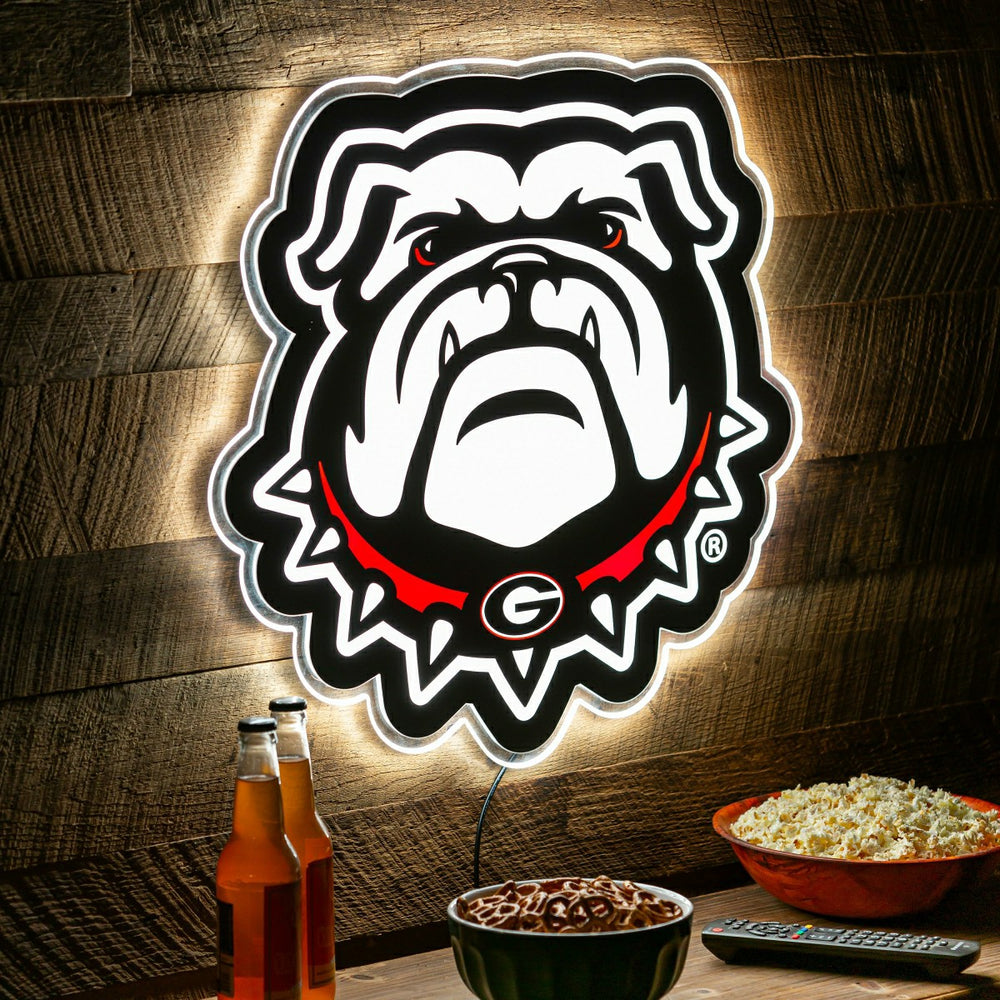 LED Wall Decor, Glazelite, College Mascot, University of Georgia - Collegiate Home