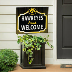 University of Iowa Coroplast Yard Sign, "Fans Welcome" - Collegiate Home