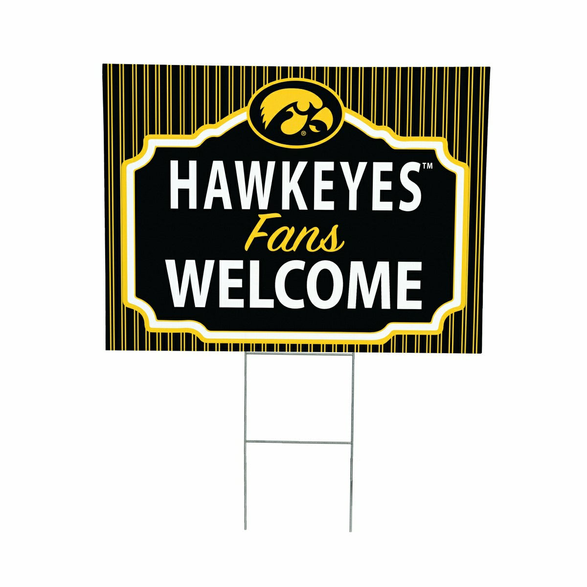 University of Iowa Coroplast Yard Sign, "Fans Welcome" - Collegiate Home