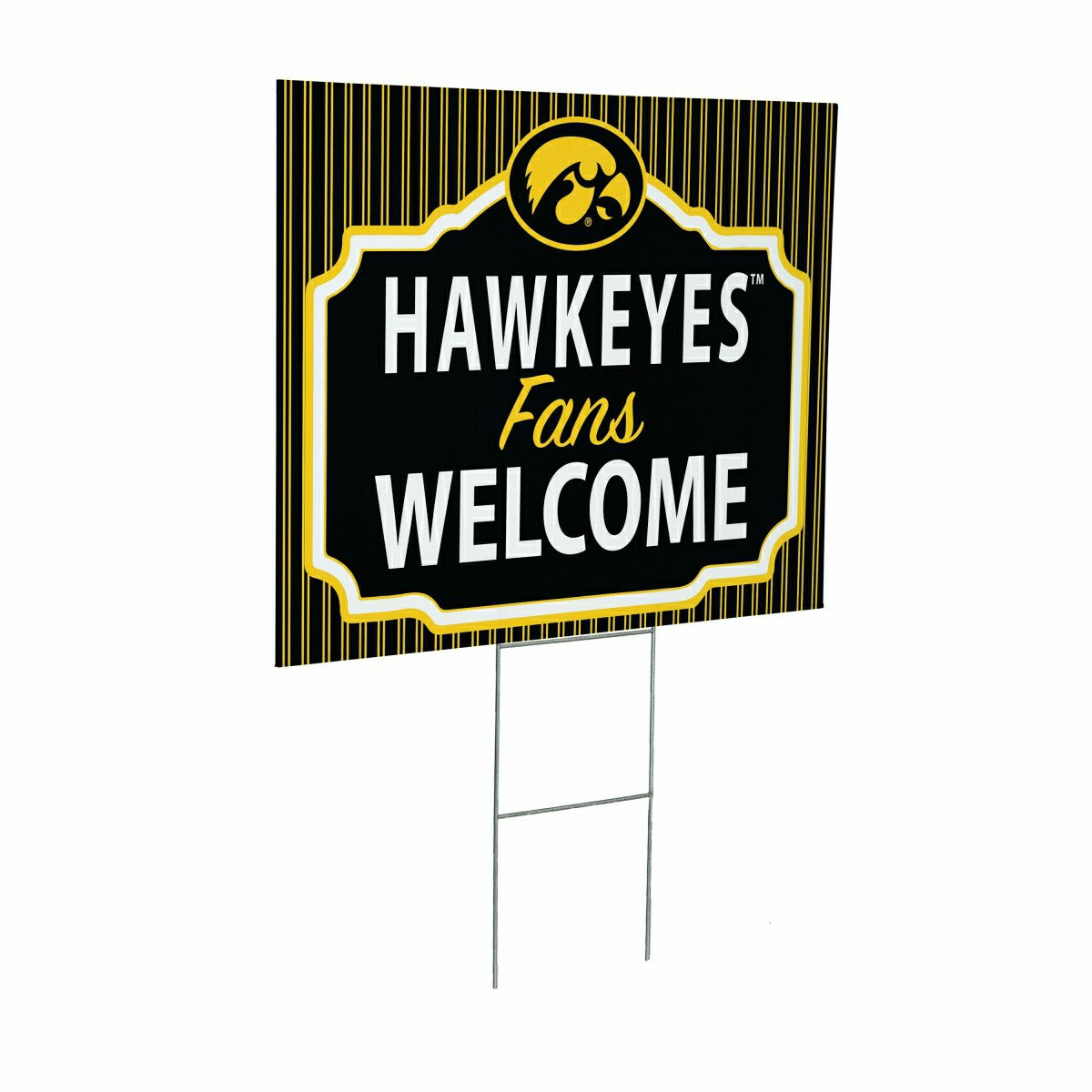 University of Iowa Coroplast Yard Sign, "Fans Welcome" - Collegiate Home