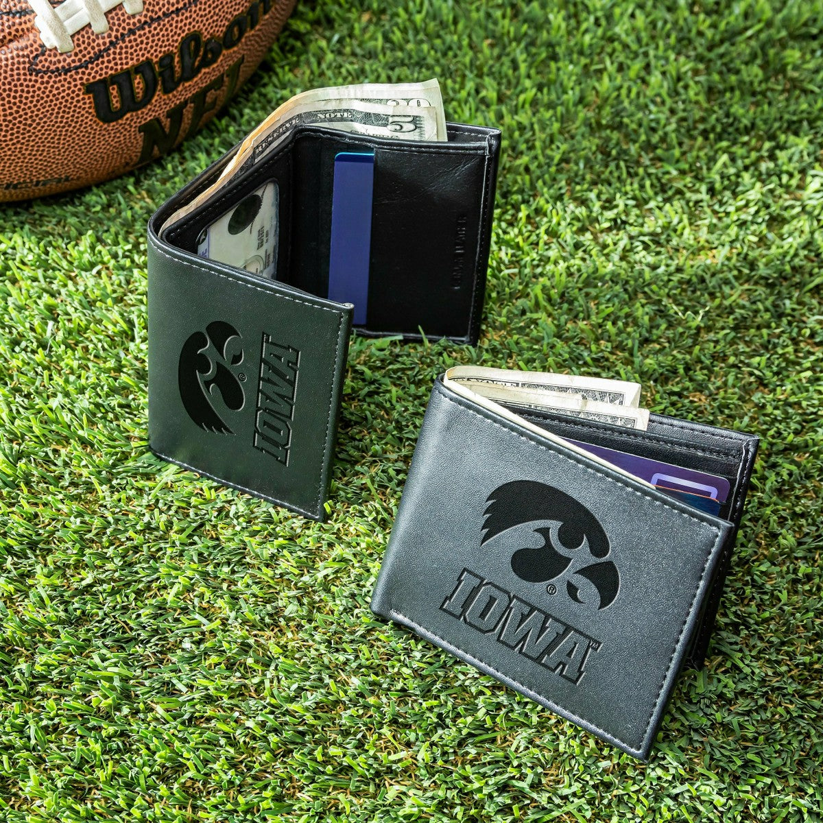 University of Iowa, Bi-Fold and Tri-Fold Wallet Gift Set, Black - Collegiate Home