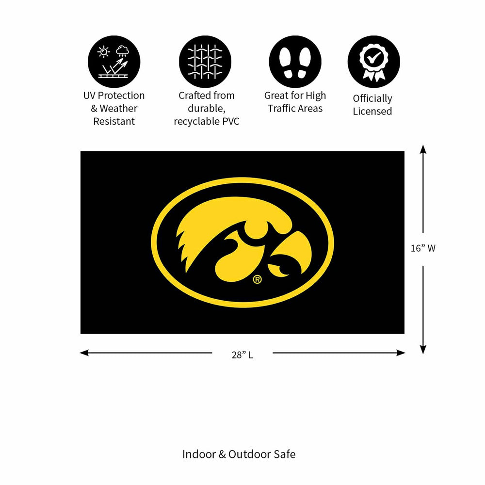 Full Color PVC Mat, 16" x 28", University of Iowa - Collegiate