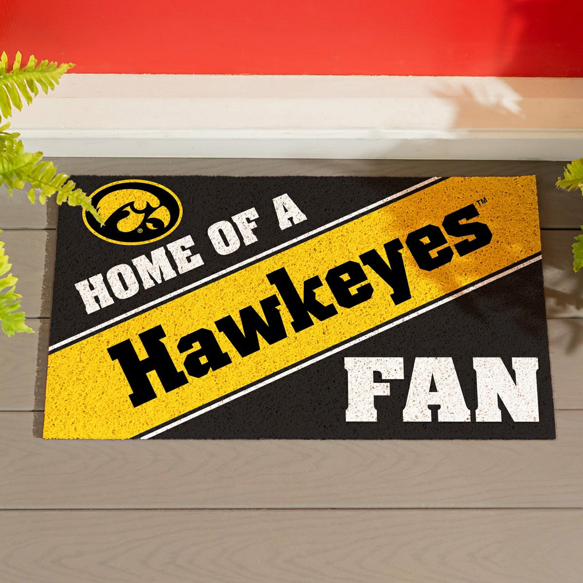 University of Iowa, PVC Mat COLOR, Home of a Fan - Collegiate
