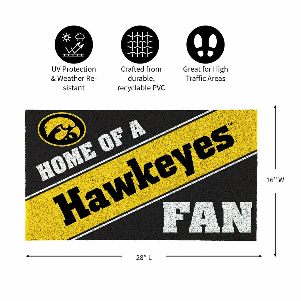 University of Iowa, PVC Mat COLOR, Home of a Fan - Collegiate