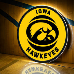 LED Wall Decor, Round, University of Iowa - Collegiate Home