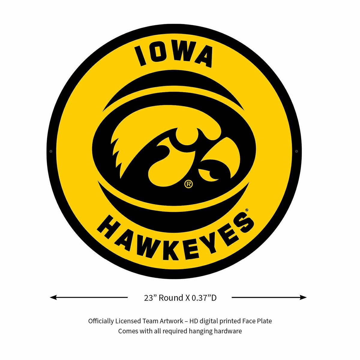 LED Wall Decor, Round, University of Iowa - Collegiate Home