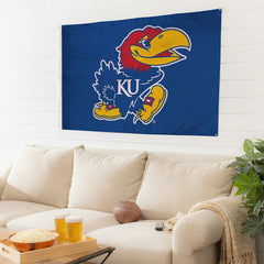 University of Kansas Single Sided Estate Flag with 2 Grommets, 3'x5' - Collegiate Home