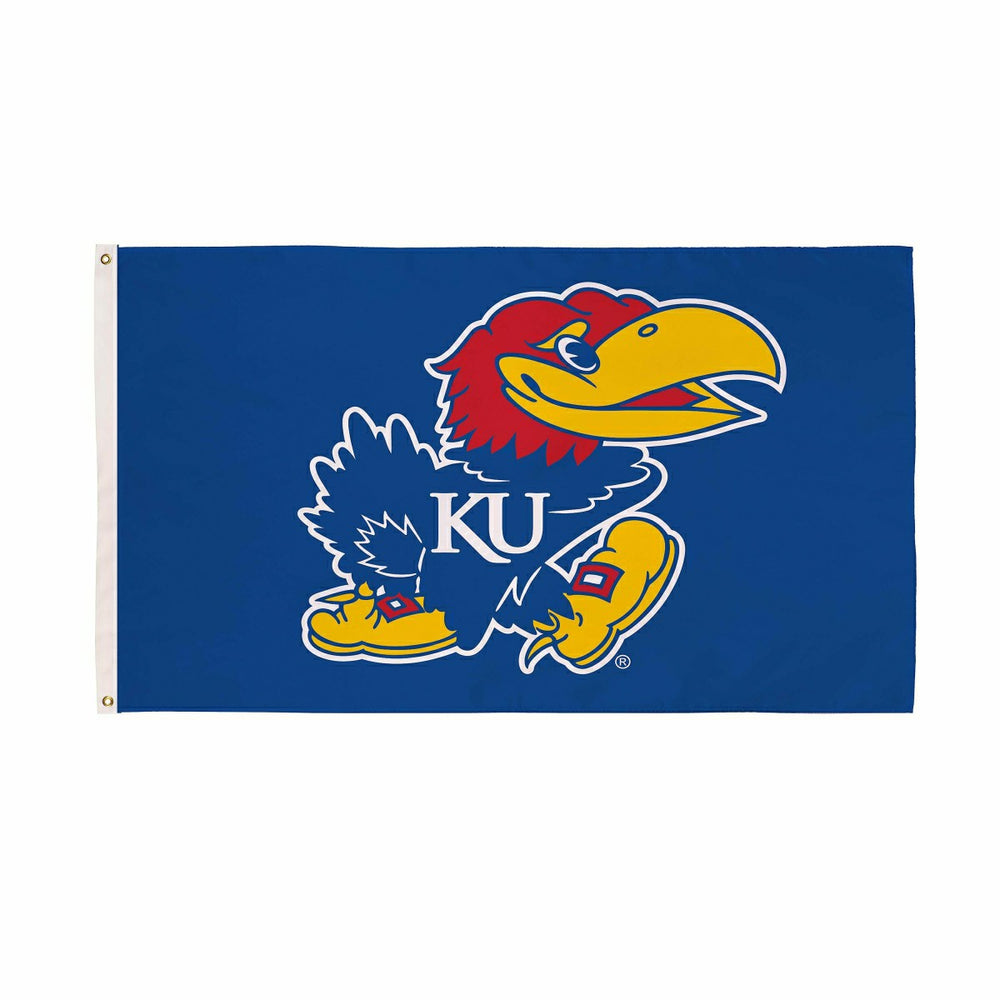 University of Kansas Single Sided Estate Flag with 2 Grommets, 3'x5' - Collegiate Home