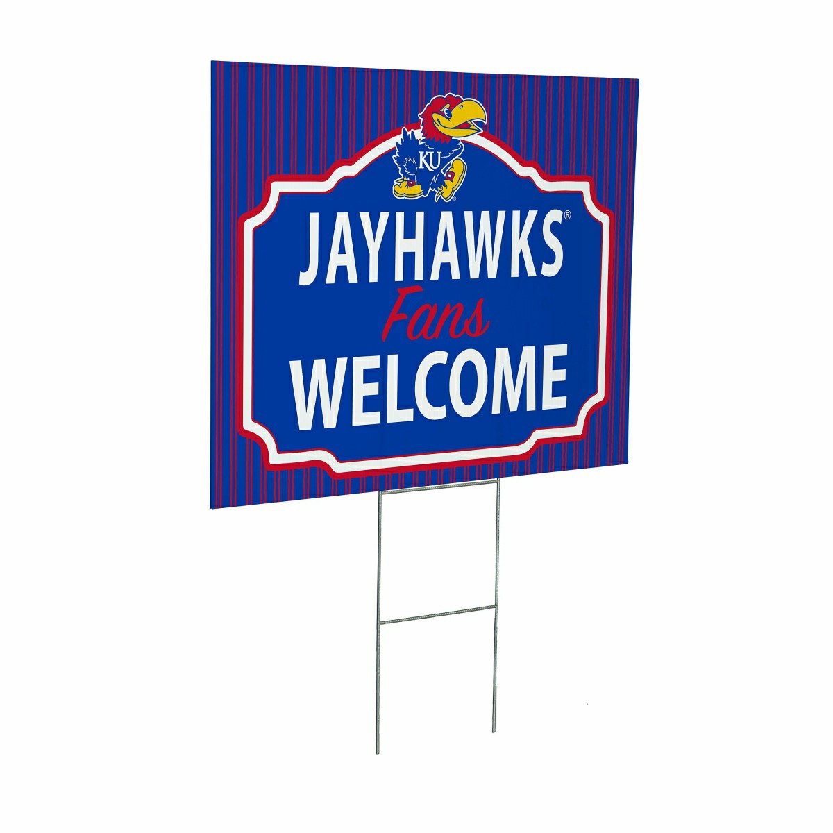 University of Kansas Coroplast Yard Sign, "Fans Welcome" - Collegiate Home