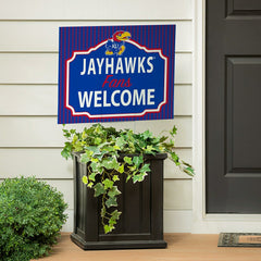 University of Kansas Coroplast Yard Sign, "Fans Welcome" - Collegiate Home