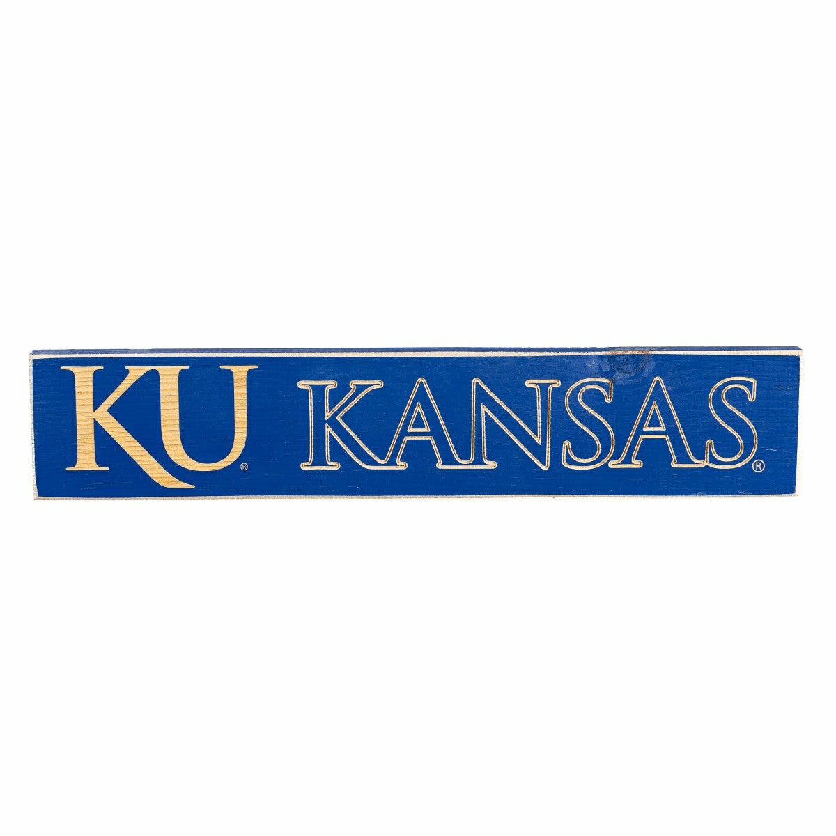 University of Kansas Engraved Wood Sign, 3.5" x 18" - Collegiate Home