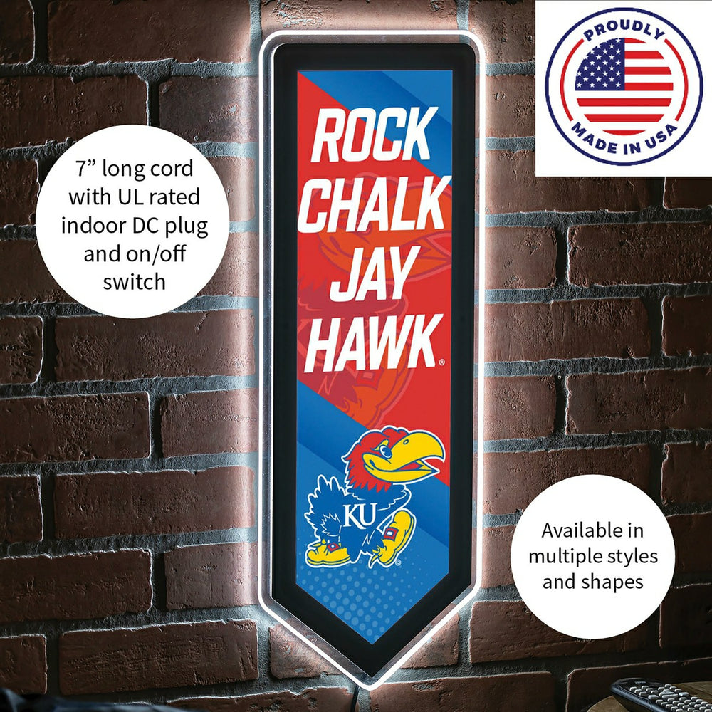 LED Wall Decor, Pennant, University of Kansas - Collegiate Home