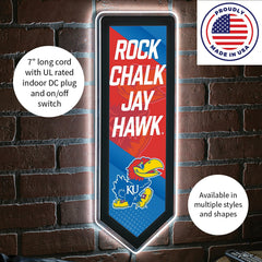 LED Wall Decor, Pennant, University of Kansas - Collegiate Home