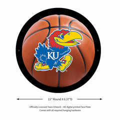 LED Wall Decor, Round, Med, Kansas Basketball - Collegiate Home