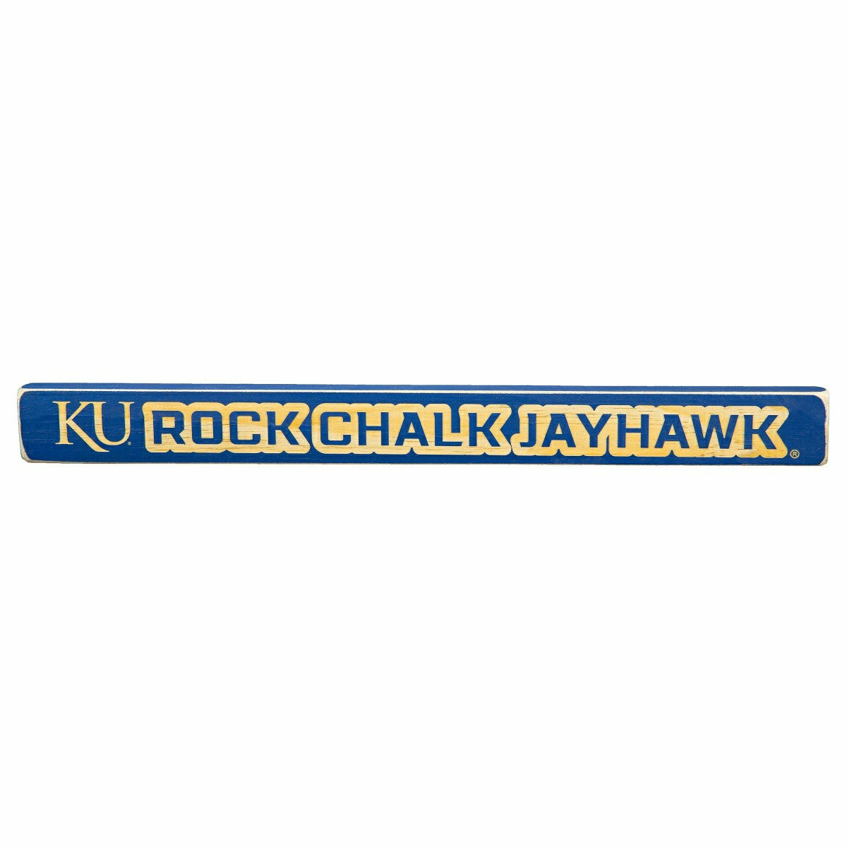 University of Kansas Engraved Wood Sign, 1.5" x 18" - Collegiate Home