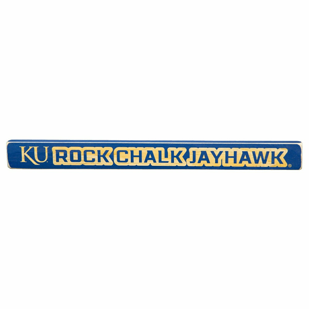 University of Kansas Engraved Wood Sign, 1.5" x 18" - Collegiate Home