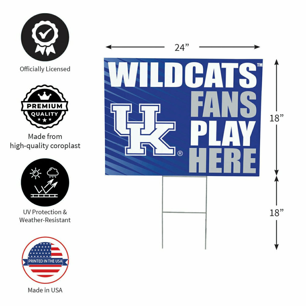 University of Kentucky Coroplast Yard Sign "Fans Play Here" - Collegiate Home