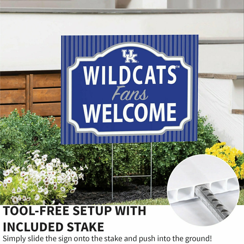 University of Kentucky Coroplast Yard Sign, "Fans Welcome" - Collegiate Home