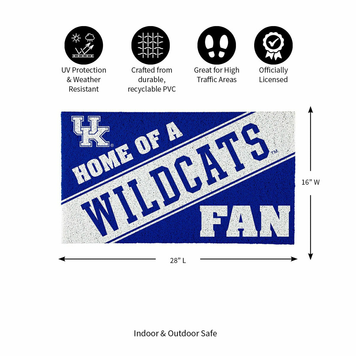 University of Kentucky, PVC Mat COLOR, Home of a Fan - Collegiate
