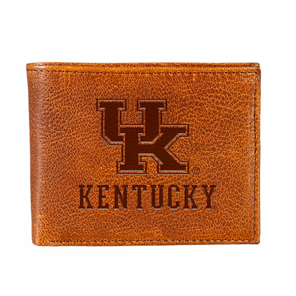 University of Kentucky, Embossed 100% Genuine Tumbled Leather Passcase - Collegiate Home
