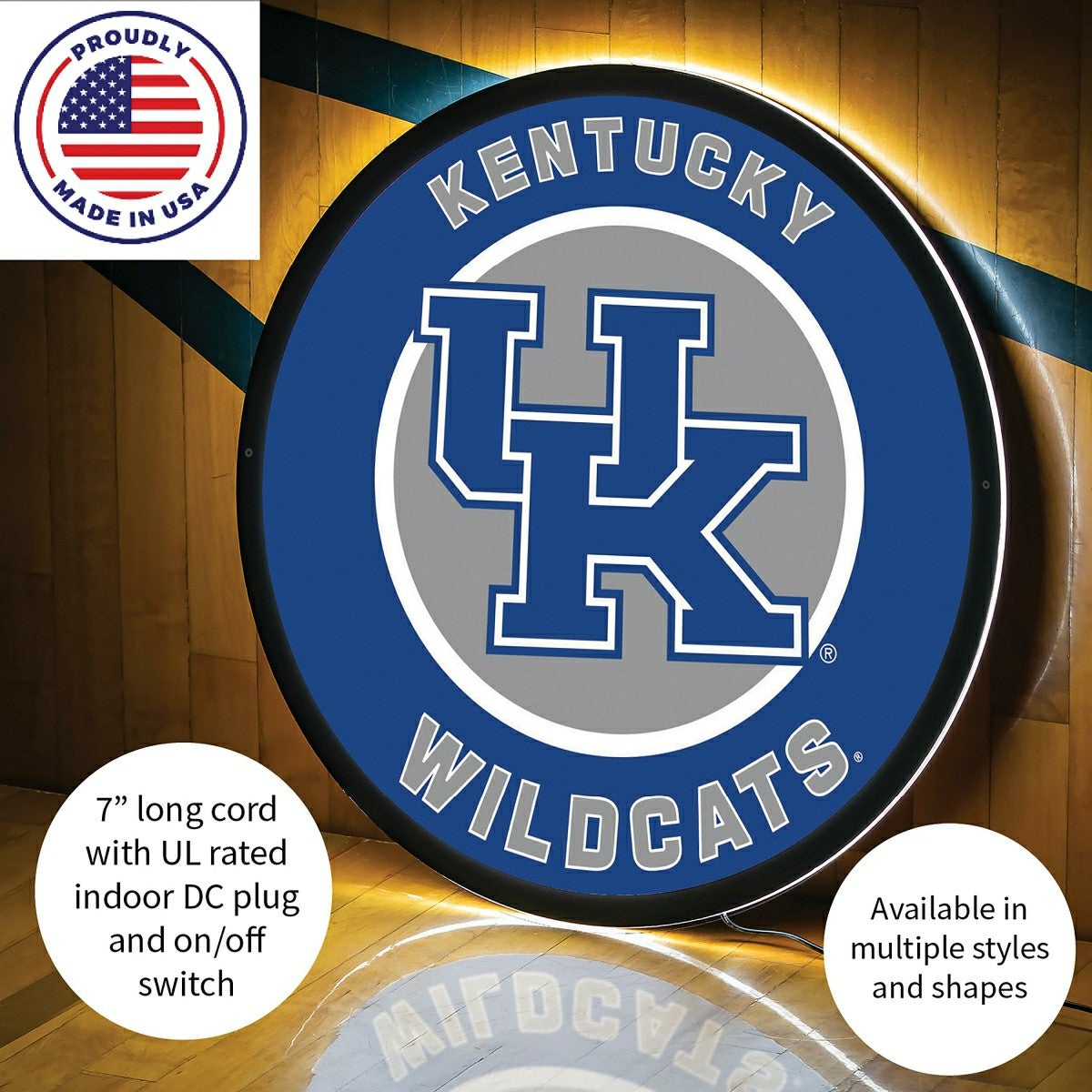 LED Wall Decor, Round, University of Kentucky - Collegiate Home