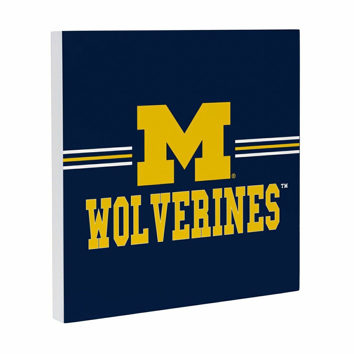 University Of Michigan Wood Wall Sign, 12x12 - Collegiate Home