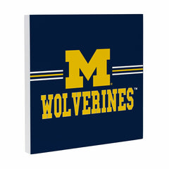 University Of Michigan Wood Wall Sign, 12x12 - Collegiate Home