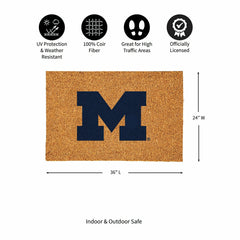 University Of Michigan Large Full Color Coir Mat, 36"x24" - Collegiate