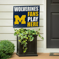 University Of Michigan Coroplast Yard Sign "Fans Play Here" - Collegiate Home