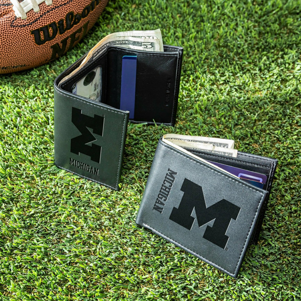 University Of Michigan, Bi-Fold and Tri-Fold Wallet Gift Set, Black - Collegiate Home