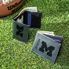 University Of Michigan, Bi-Fold and Tri-Fold Wallet Gift Set, Black - Collegiate Home