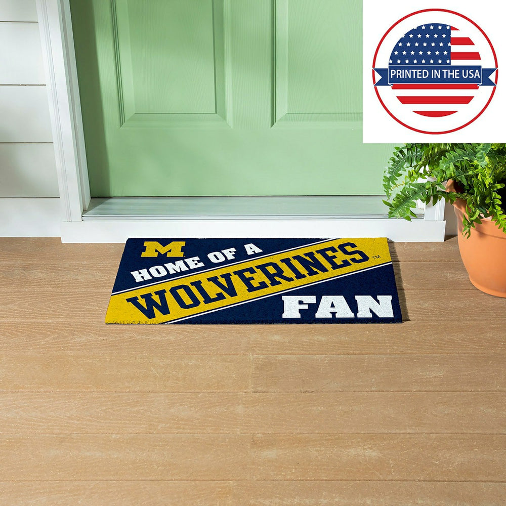 University Of Michigan, PVC Mat COLOR, Home of a Fan - Collegiate