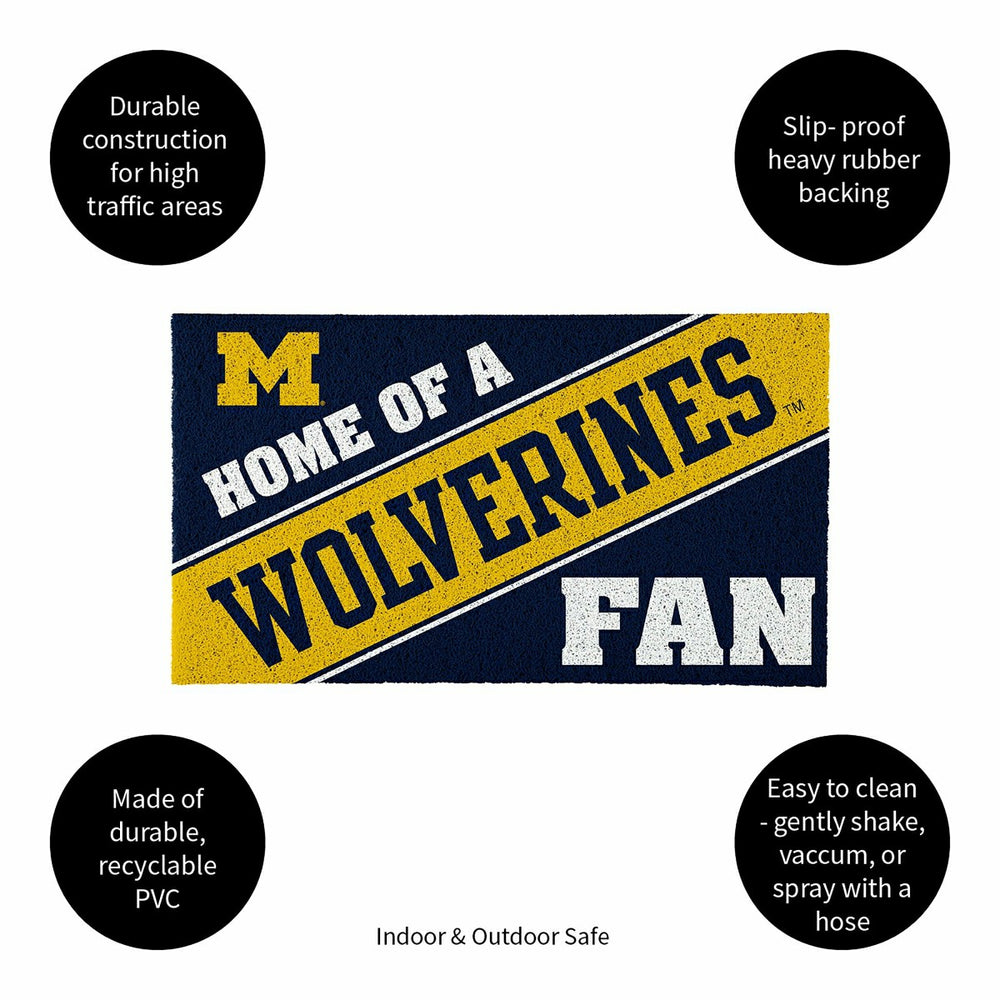 University Of Michigan, PVC Mat COLOR, Home of a Fan - Collegiate