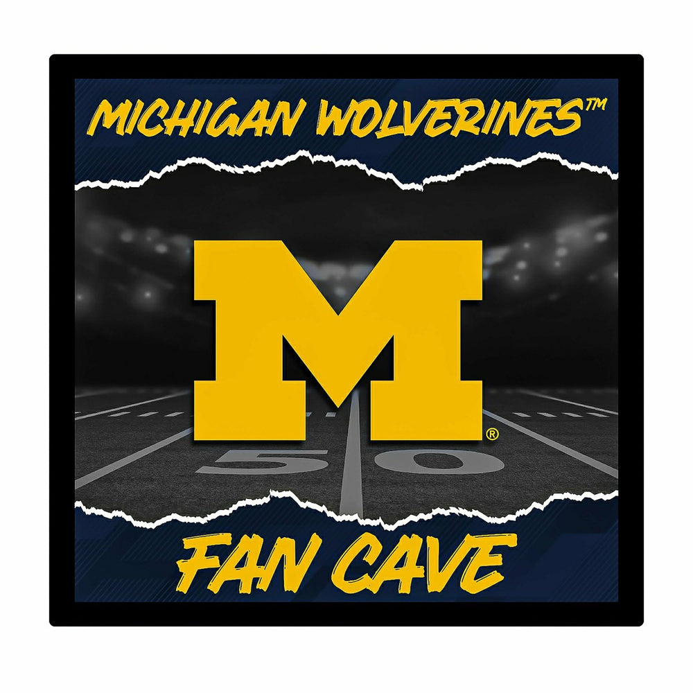 University Of Michigan 23"H x 23"L LED Wall Decor, Edgelite, Square - Collegiate Home