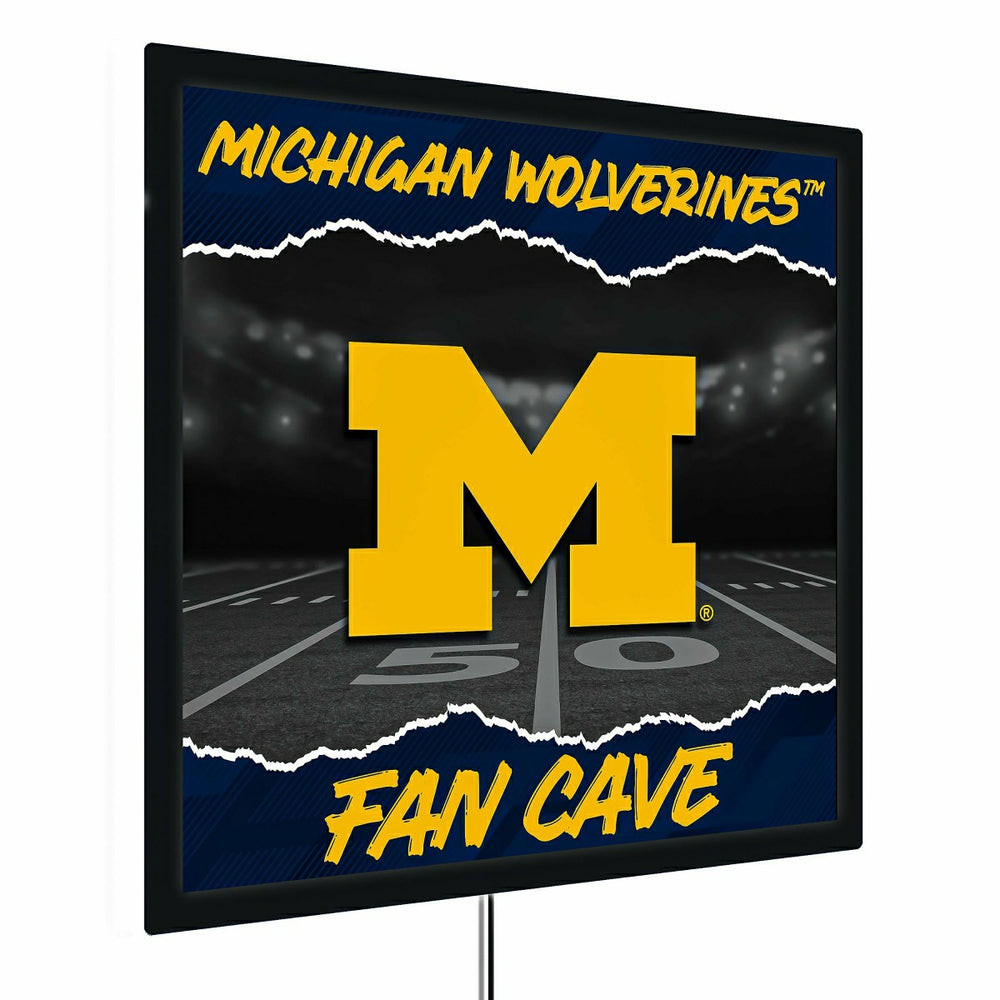 University Of Michigan 23"H x 23"L LED Wall Decor, Edgelite, Square - Collegiate Home