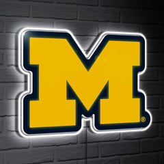 Michigan Wolverines LED Wall Decor, Glazelite, Logo - Collegiate Home