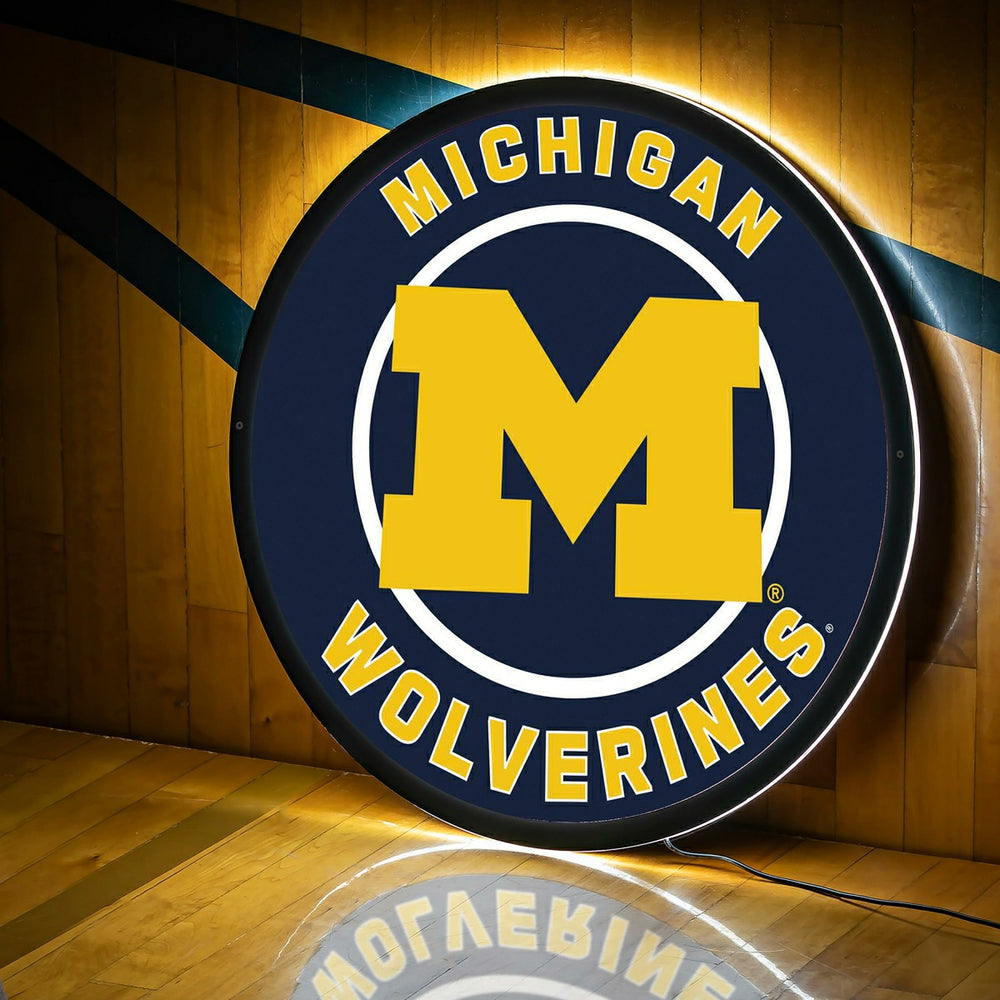 LED Wall Decor, Round, University Of Michigan - Collegiate Home