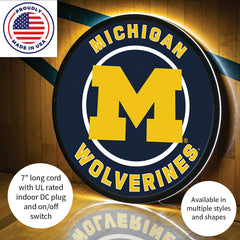 LED Wall Decor, Round, University Of Michigan - Collegiate Home