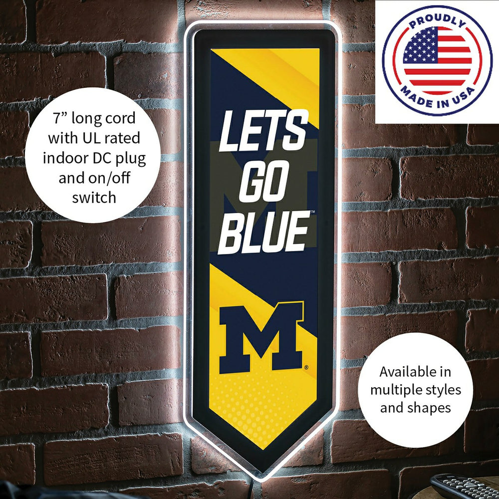 LED Wall Decor, Pennant, University Of Michigan - Collegiate Home