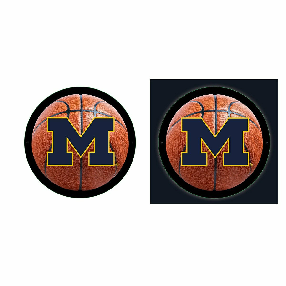 University Of Michigan College Basketball Small Round Edgelite LED Dec - Collegiate Home