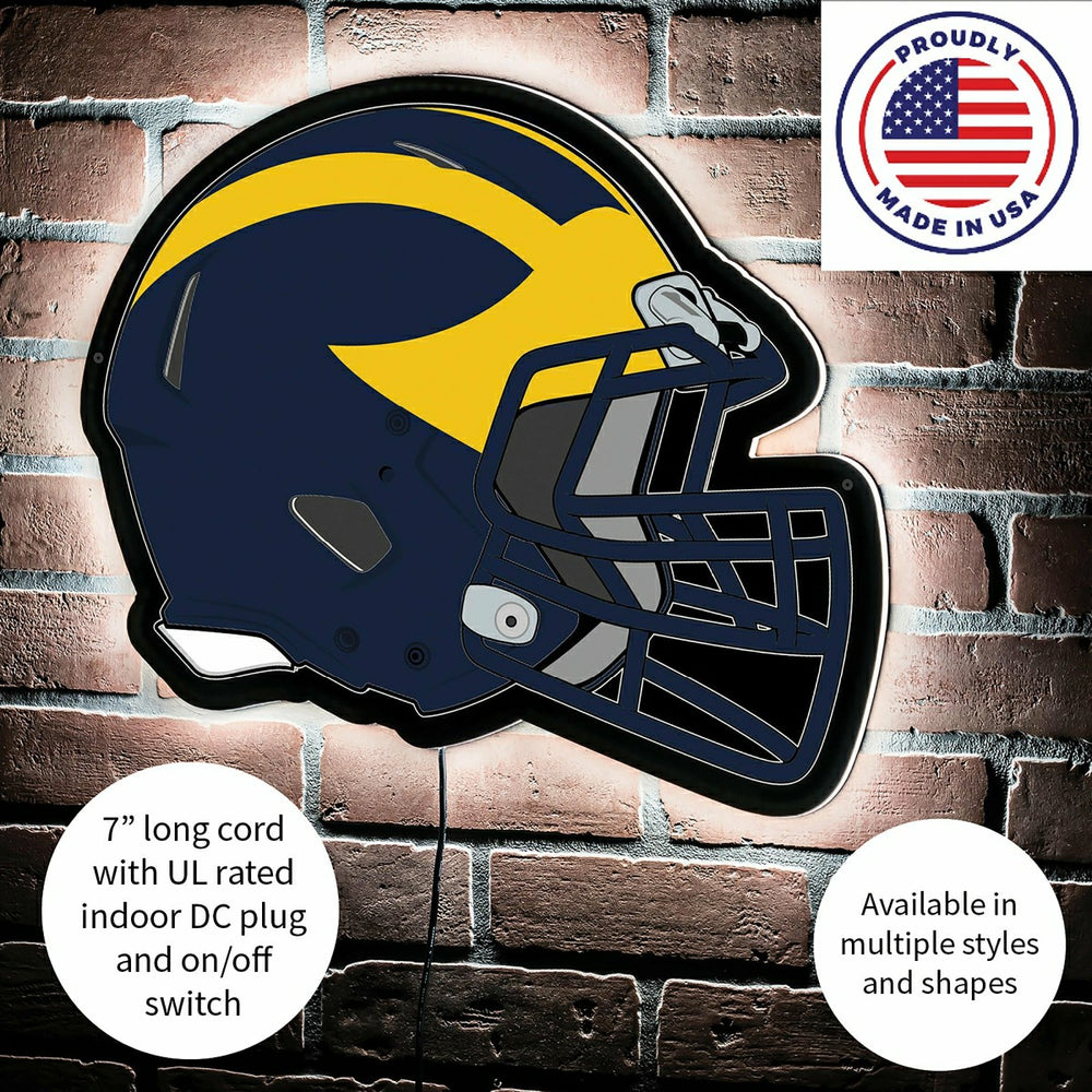 LED Wall Decor, Helmet, University Of Michigan - Collegiate Home