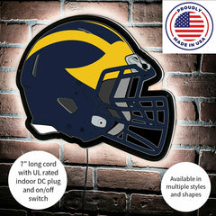 LED Wall Decor, Helmet, University Of Michigan - Collegiate Home