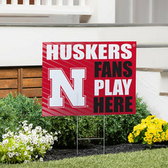 University of Nebraska Coroplast Yard Sign "Fans Play Here" - Collegiate Home